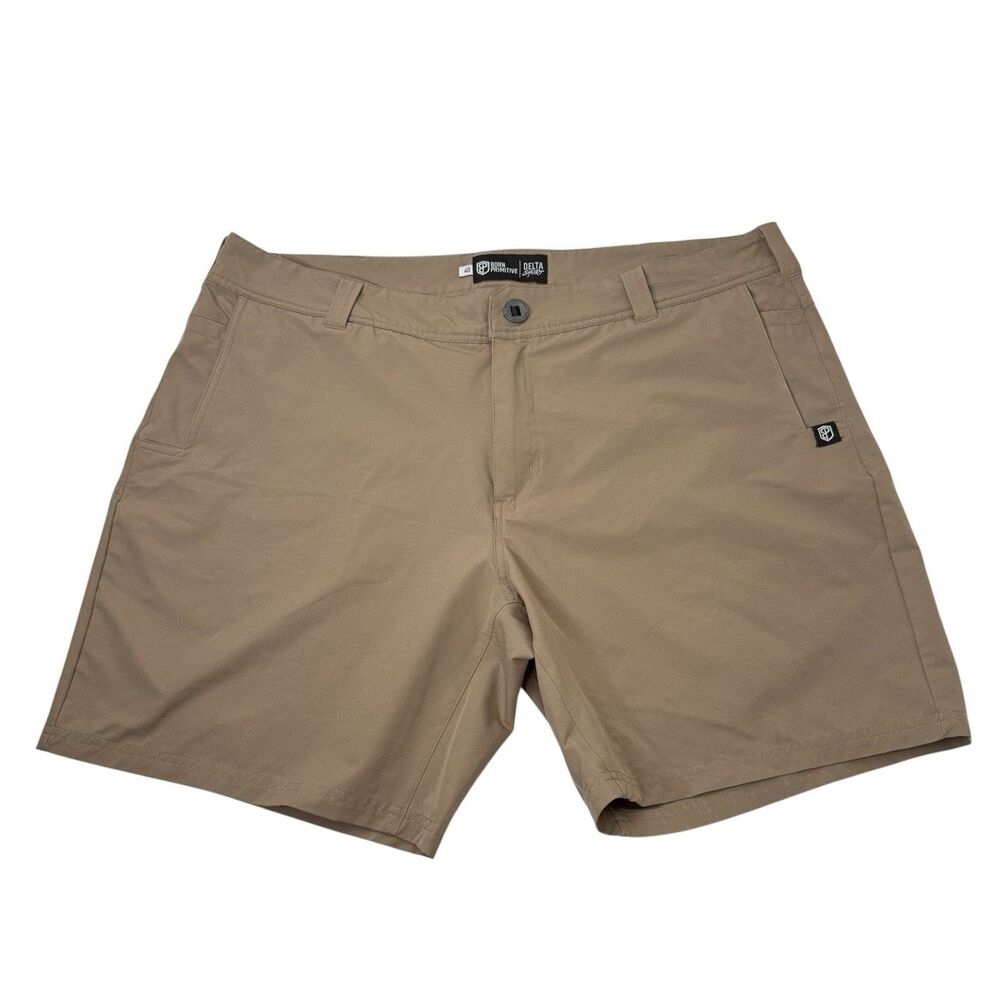 Born Primitive Delta Shorts Men's 40 Tan Performance Golf Casual Flat Front 8”